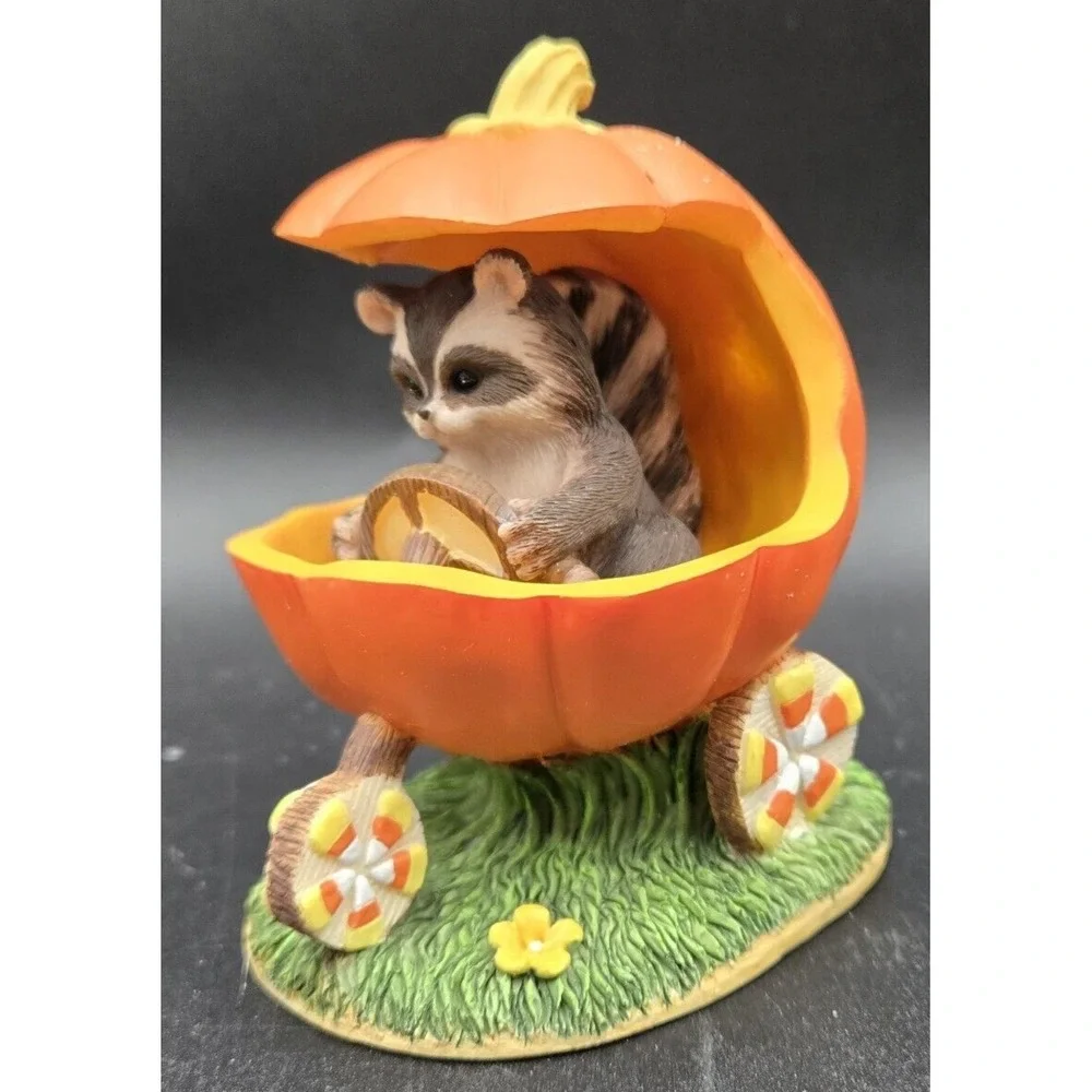 Fitz & Floyd Charming Tails Jack-O-Lantern Jalopy Halloween Pumpkin Candy Corn F